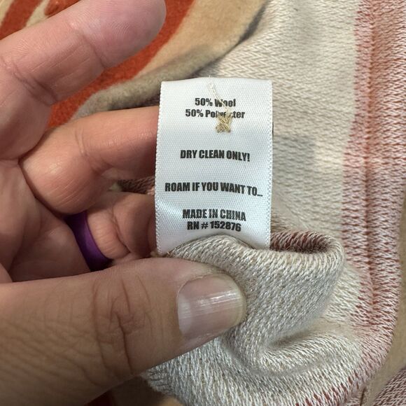 Pleasures Typo Cardigan Orange Striped Pockets Sweater Wool Blend Autumn Men L - Picture 6 of 11